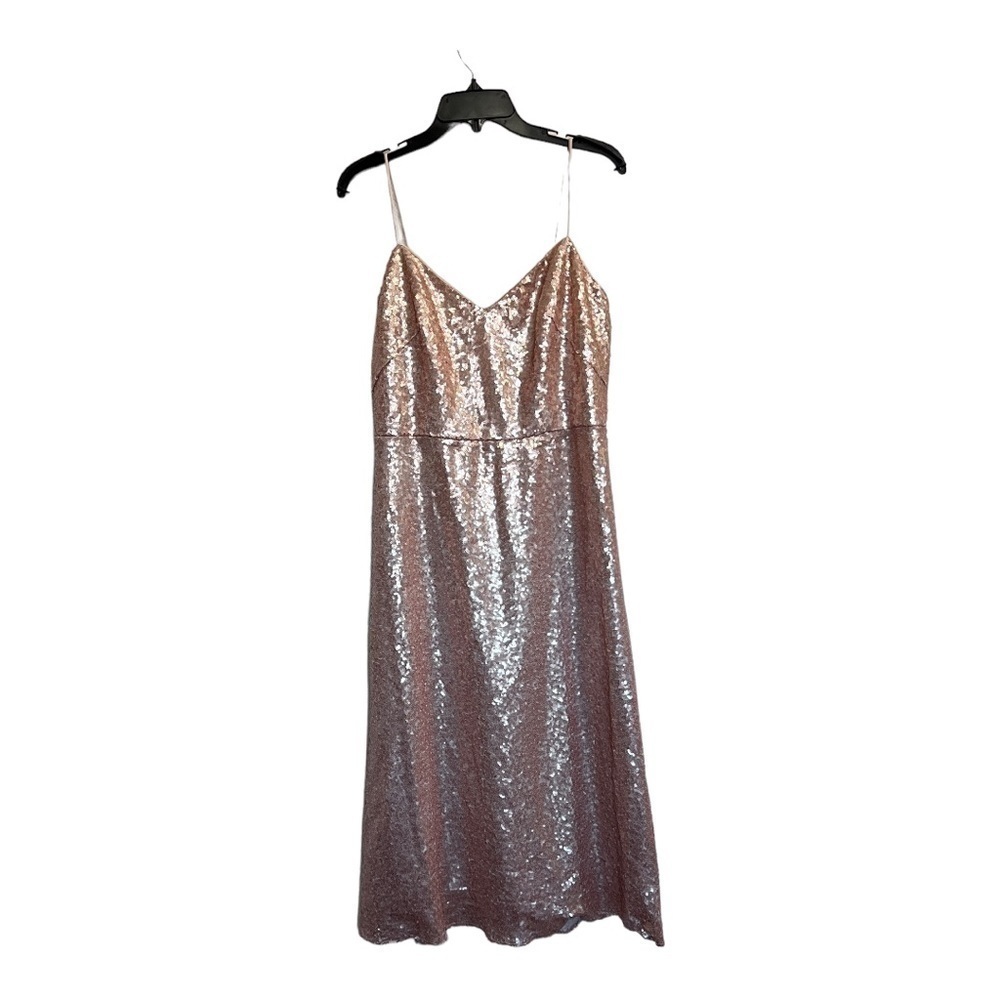Dessy collection rose gold sequin bridesmaid dress size 10 - Picture 8 of 13